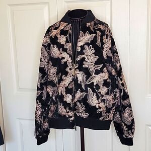GOLDIE Black and Gold Bomber Jacket Size Large